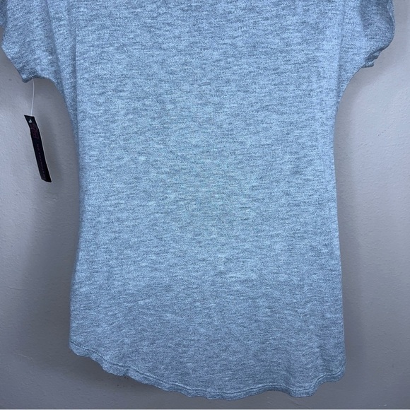 NEW NO BOUNDARIES GREY SHORT SLEEVE TOP STRETCH TWIST ACCENT - Picture 2 of 11